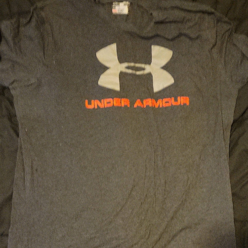 Under Armour Charcoal Tee with Red Accents